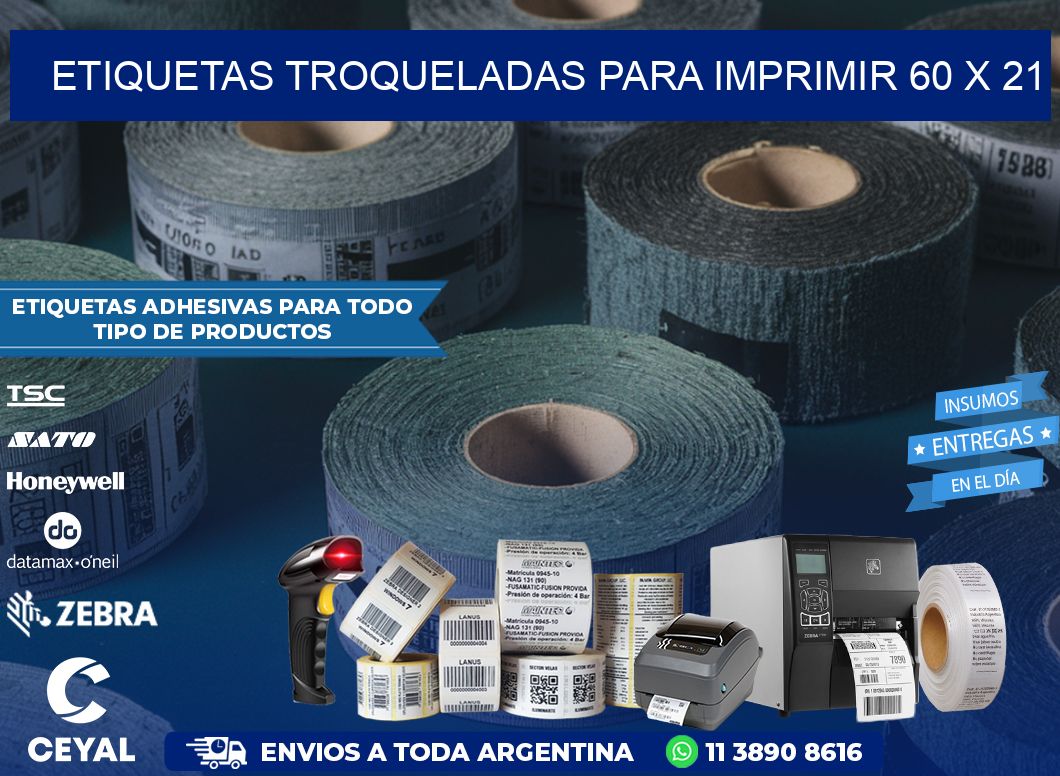 ETIQUETAS TROQUELADAS PARA IMPRIMIR 60 x 21