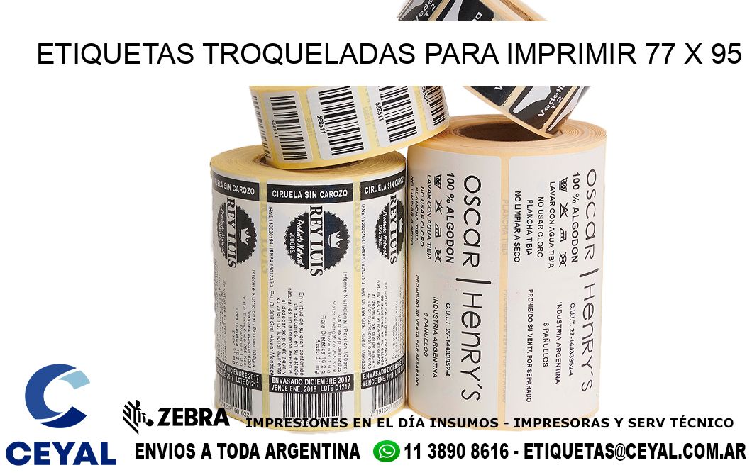 ETIQUETAS TROQUELADAS PARA IMPRIMIR 77 x 95