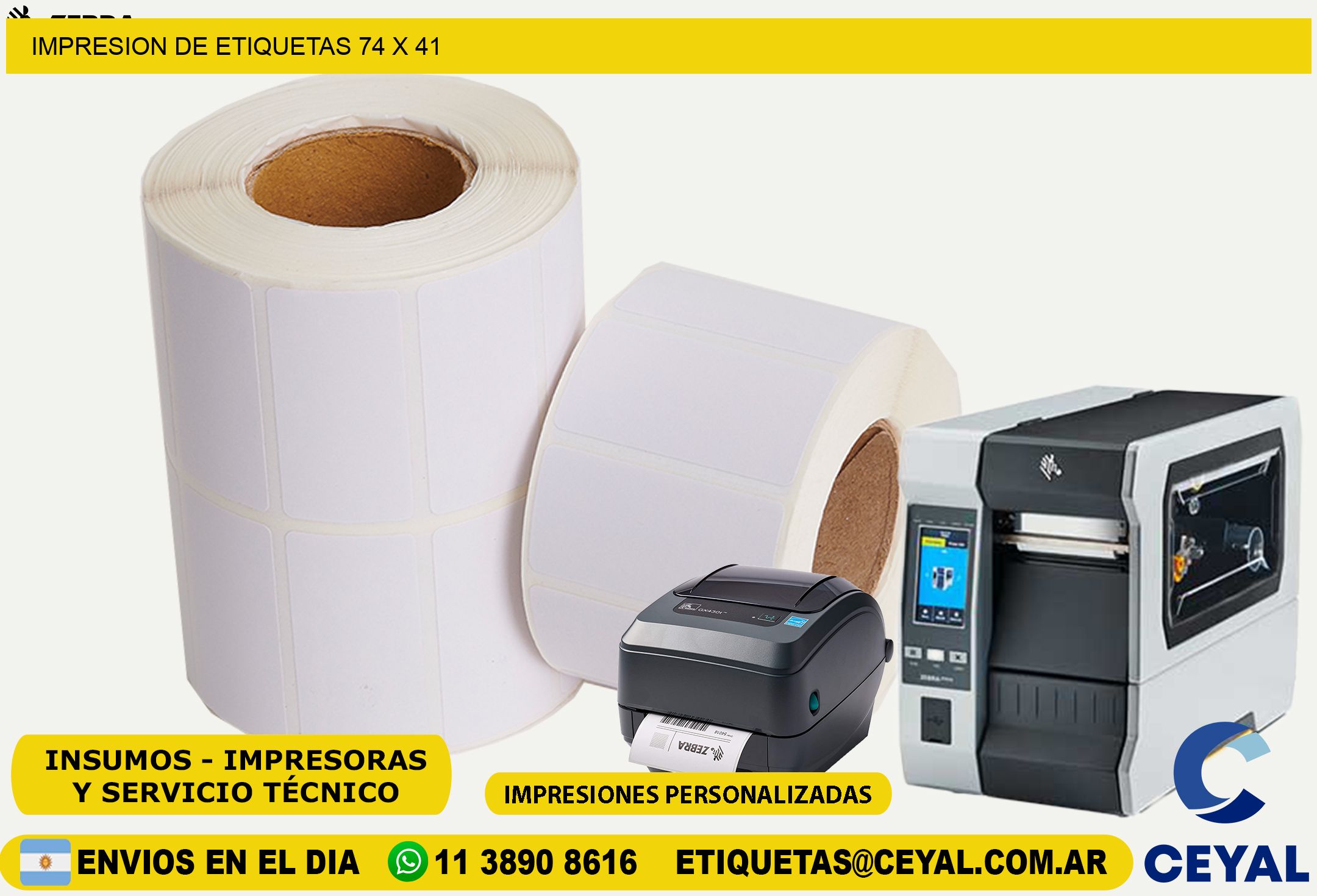 IMPRESION DE ETIQUETAS 74 x 41
