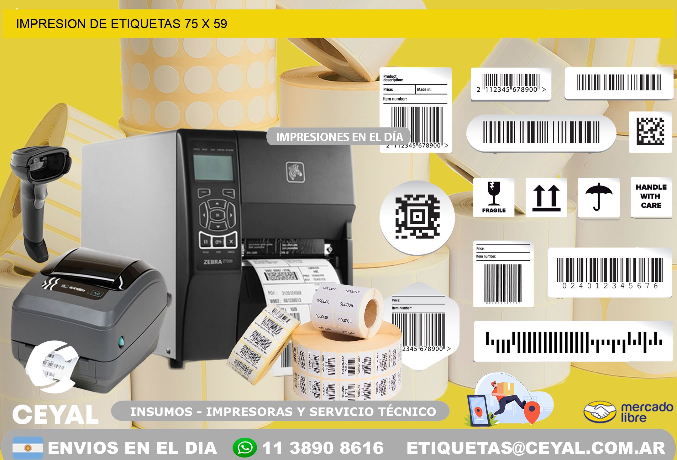 IMPRESION DE ETIQUETAS 75 x 59