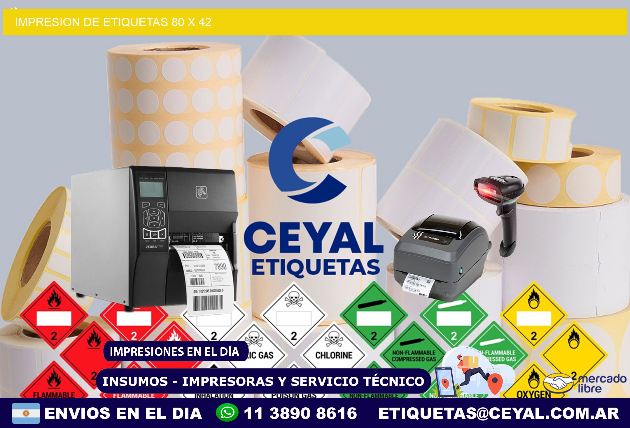 IMPRESION DE ETIQUETAS 80 x 42