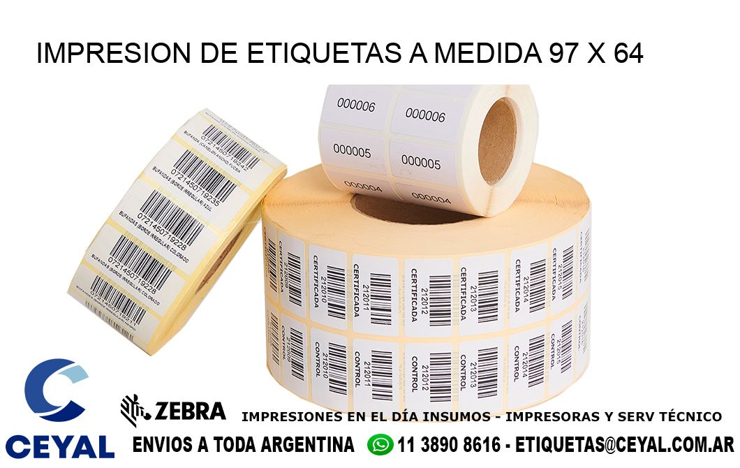 IMPRESION DE ETIQUETAS A MEDIDA 97 x 64