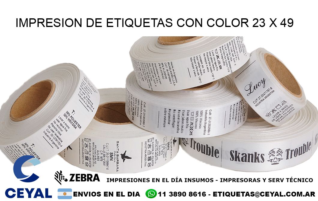 IMPRESION DE ETIQUETAS CON COLOR 23 x 49