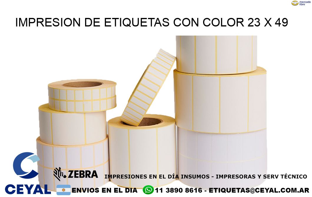 IMPRESION DE ETIQUETAS CON COLOR 23 x 49