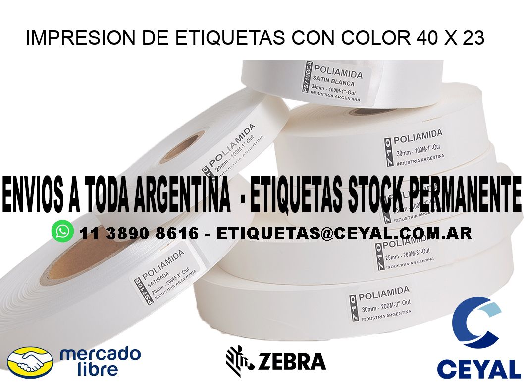 IMPRESION DE ETIQUETAS CON COLOR 40 x 23