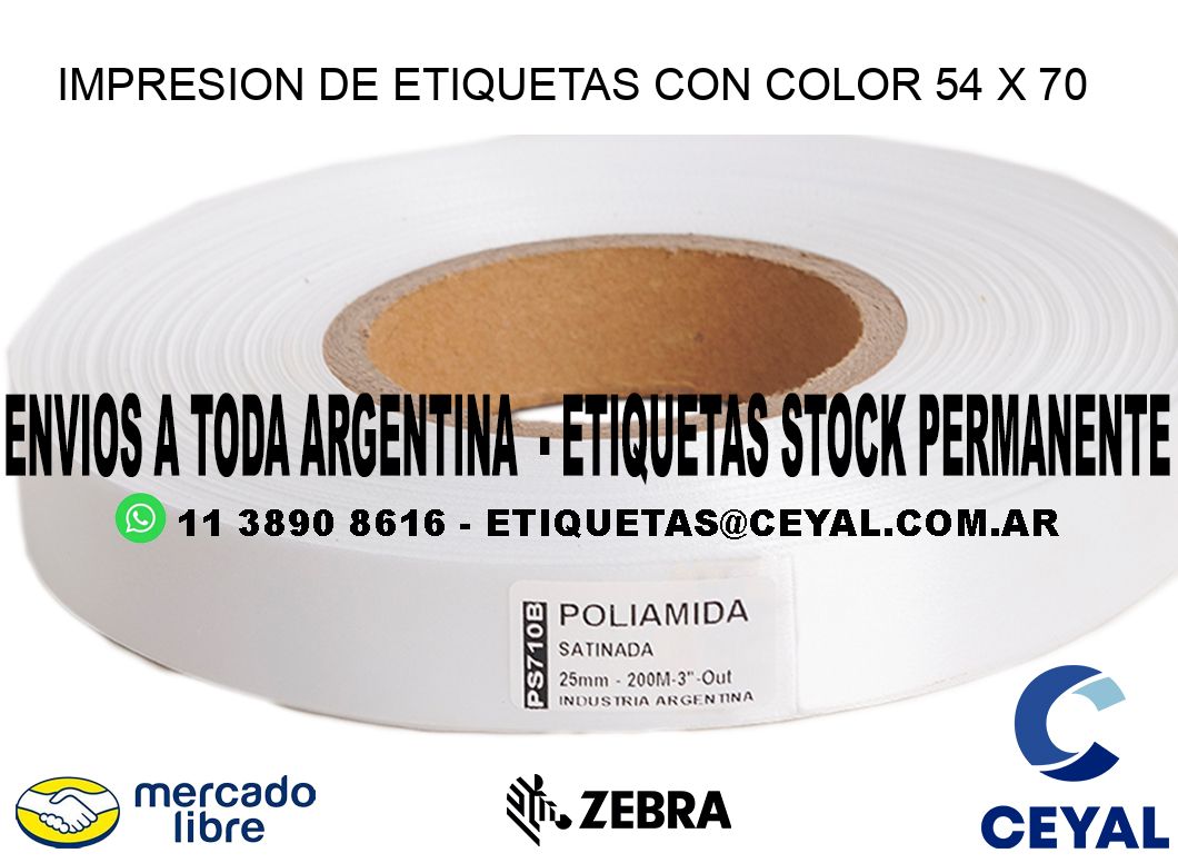 IMPRESION DE ETIQUETAS CON COLOR 54 x 70