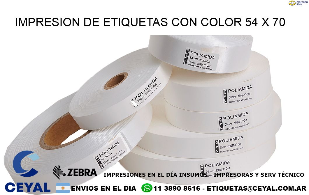 IMPRESION DE ETIQUETAS CON COLOR 54 x 70