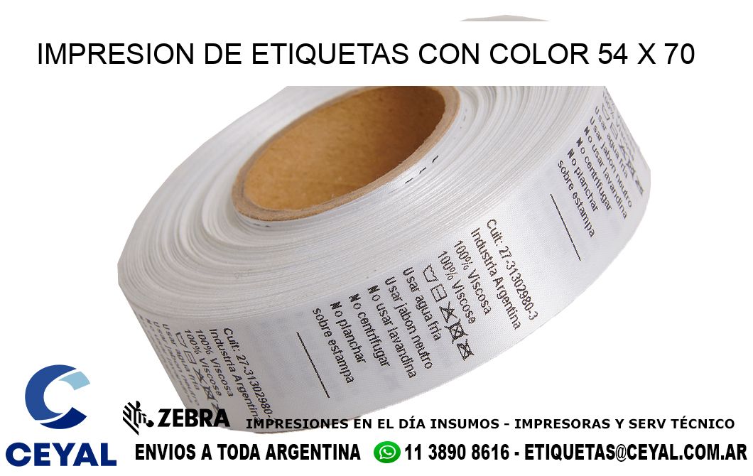 IMPRESION DE ETIQUETAS CON COLOR 54 x 70