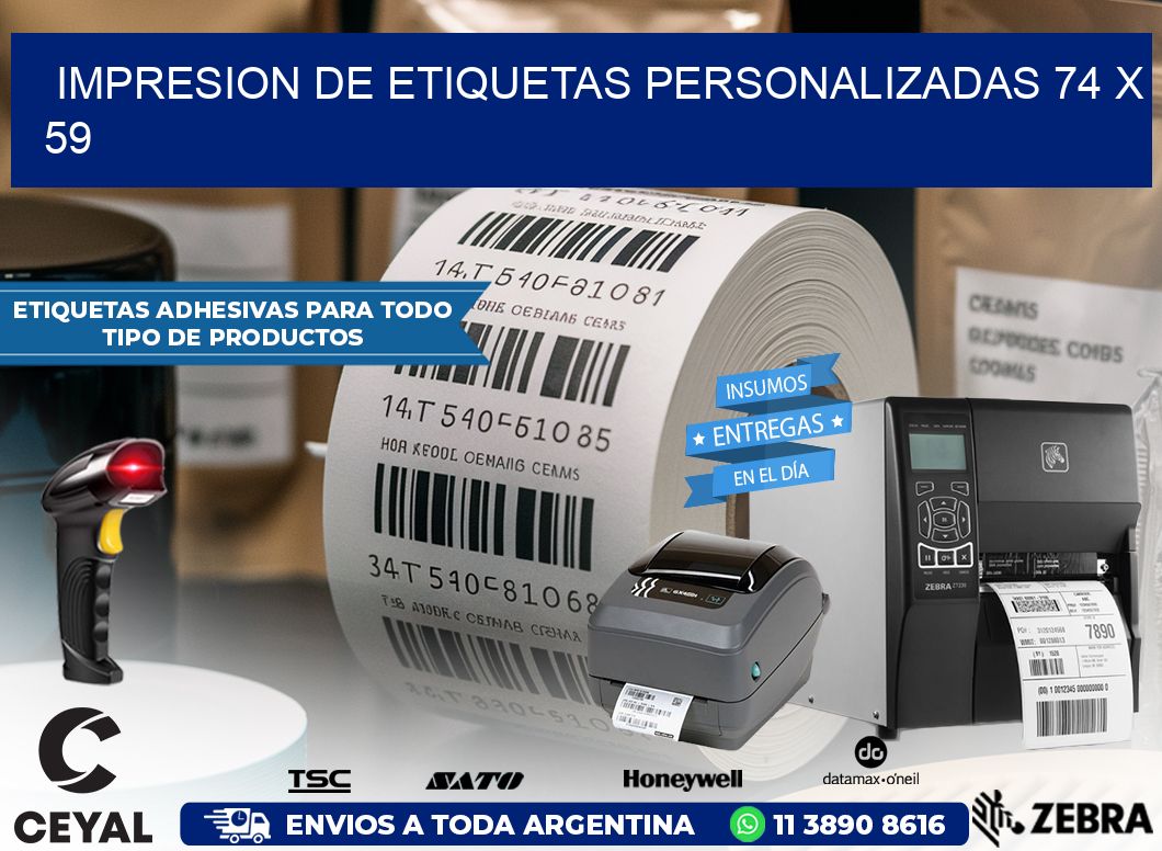 IMPRESION DE ETIQUETAS PERSONALIZADAS 74 x 59