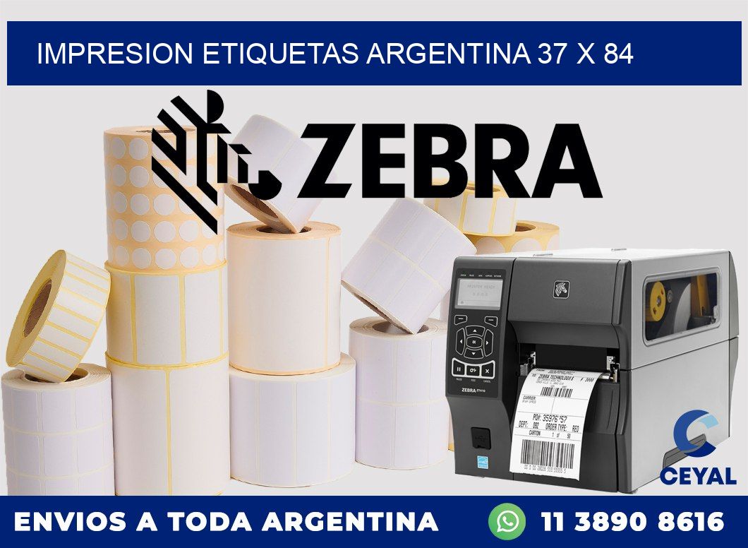 IMPRESION ETIQUETAS ARGENTINA 37 x 84