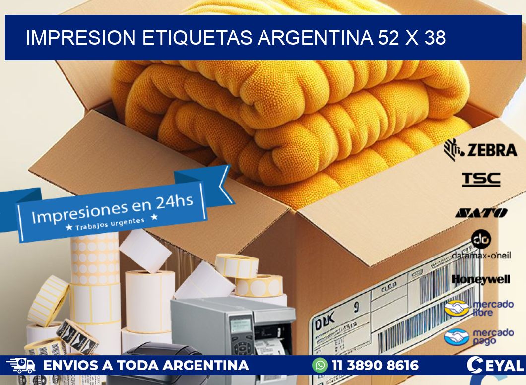 IMPRESION ETIQUETAS ARGENTINA 52 x 38