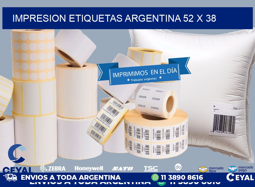 IMPRESION ETIQUETAS ARGENTINA 52 x 38