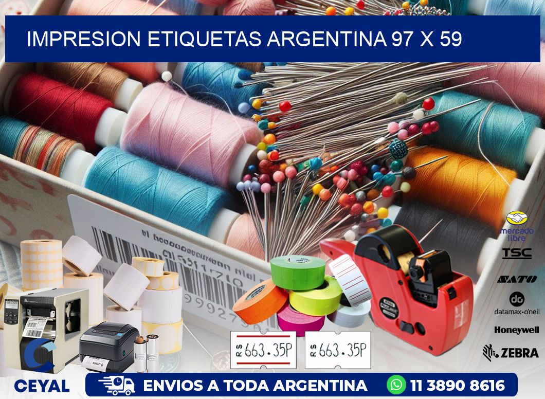 IMPRESION ETIQUETAS ARGENTINA 97 x 59