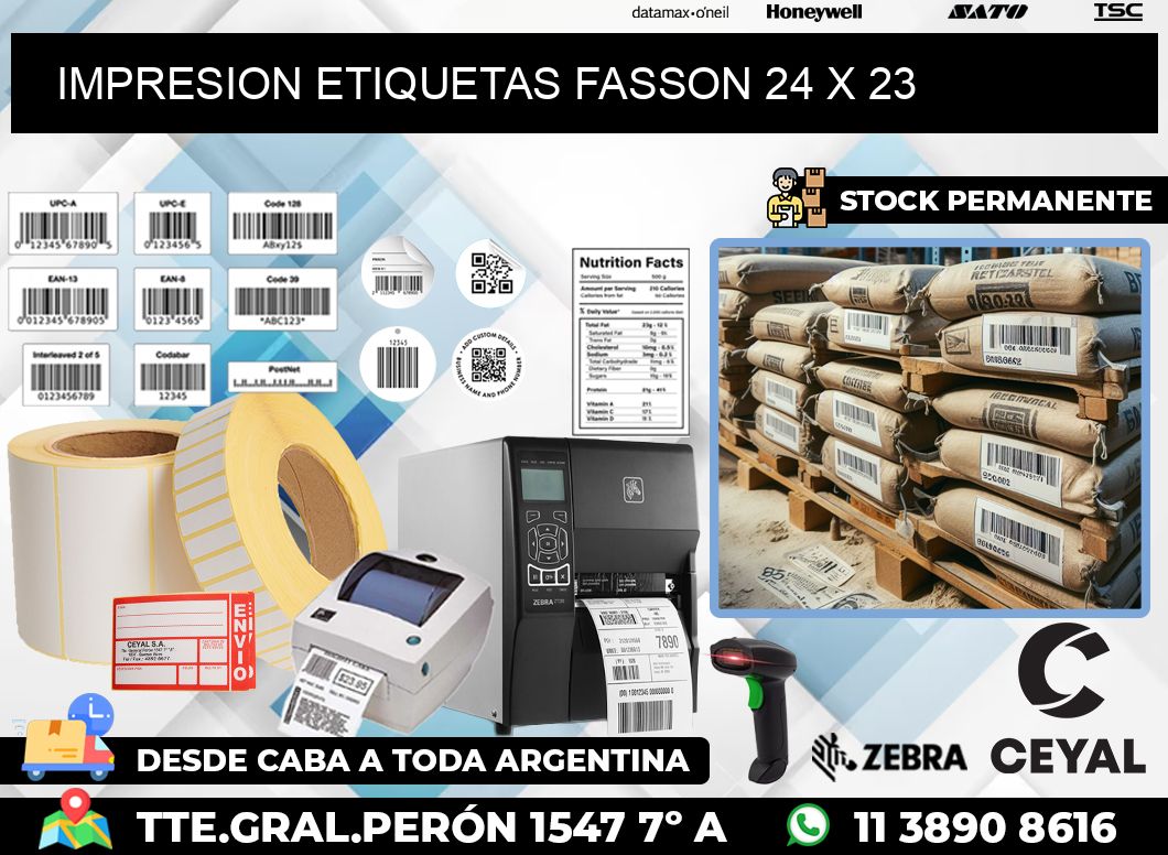 IMPRESION ETIQUETAS FASSON 24 x 23