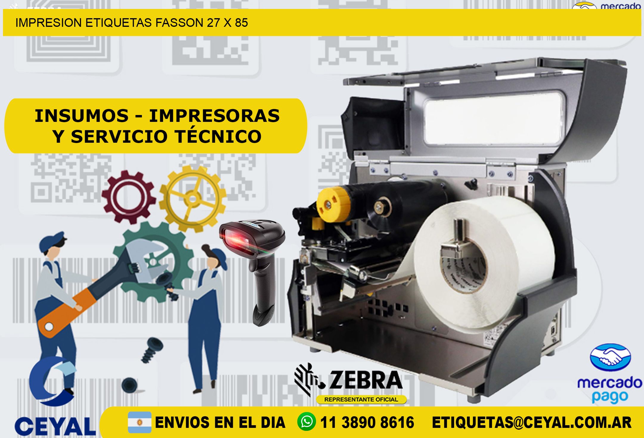 IMPRESION ETIQUETAS FASSON 27 x 85