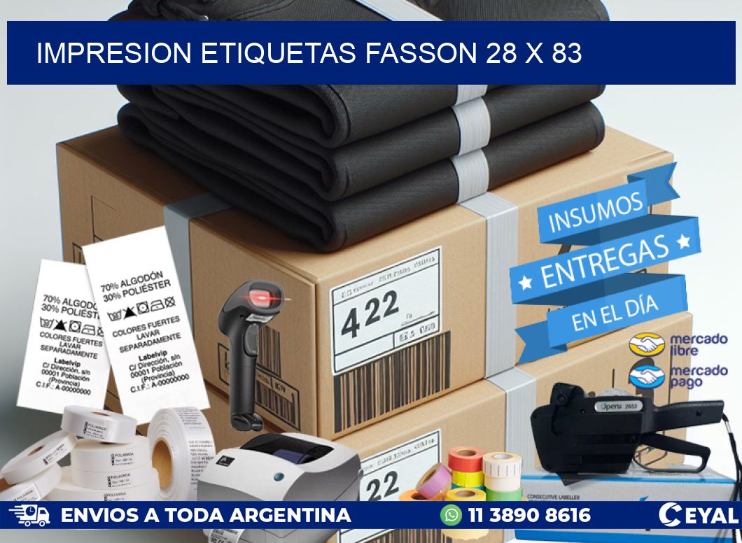 IMPRESION ETIQUETAS FASSON 28 x 83