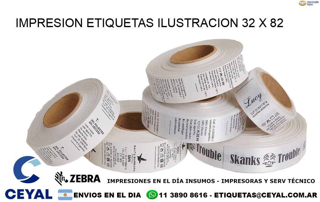 IMPRESION ETIQUETAS ILUSTRACION 32 x 82