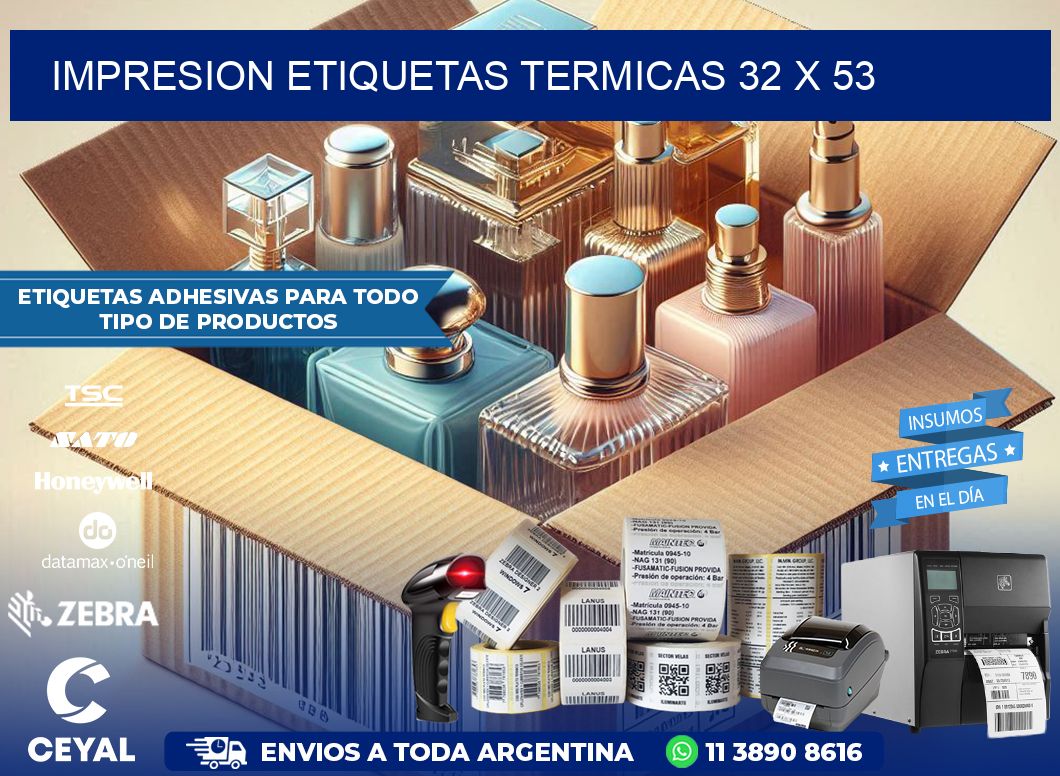 IMPRESION ETIQUETAS TERMICAS 32 x 53