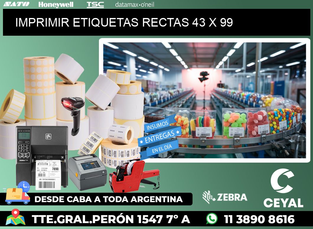 IMPRIMIR ETIQUETAS RECTAS 43 x 99