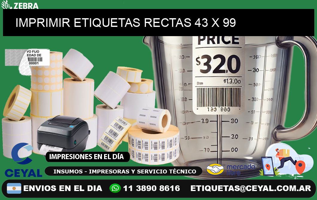 IMPRIMIR ETIQUETAS RECTAS 43 x 99