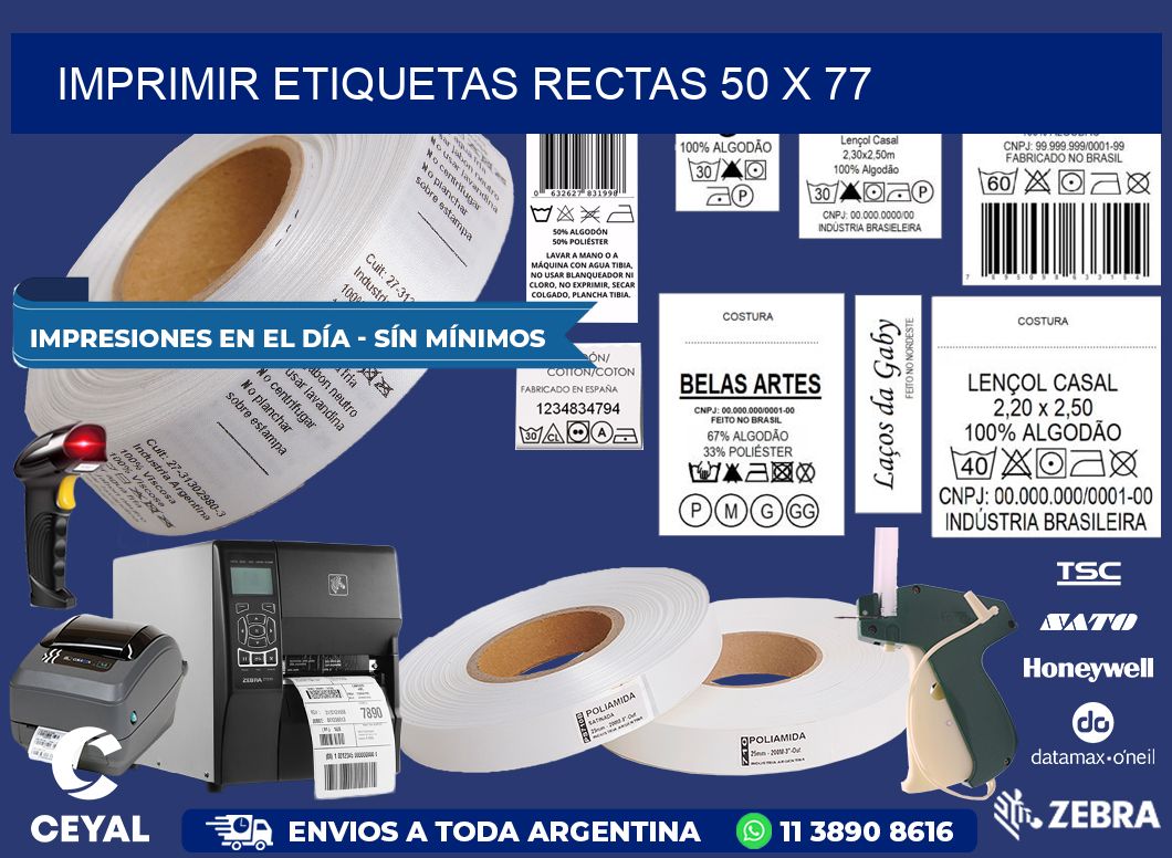 IMPRIMIR ETIQUETAS RECTAS 50 x 77