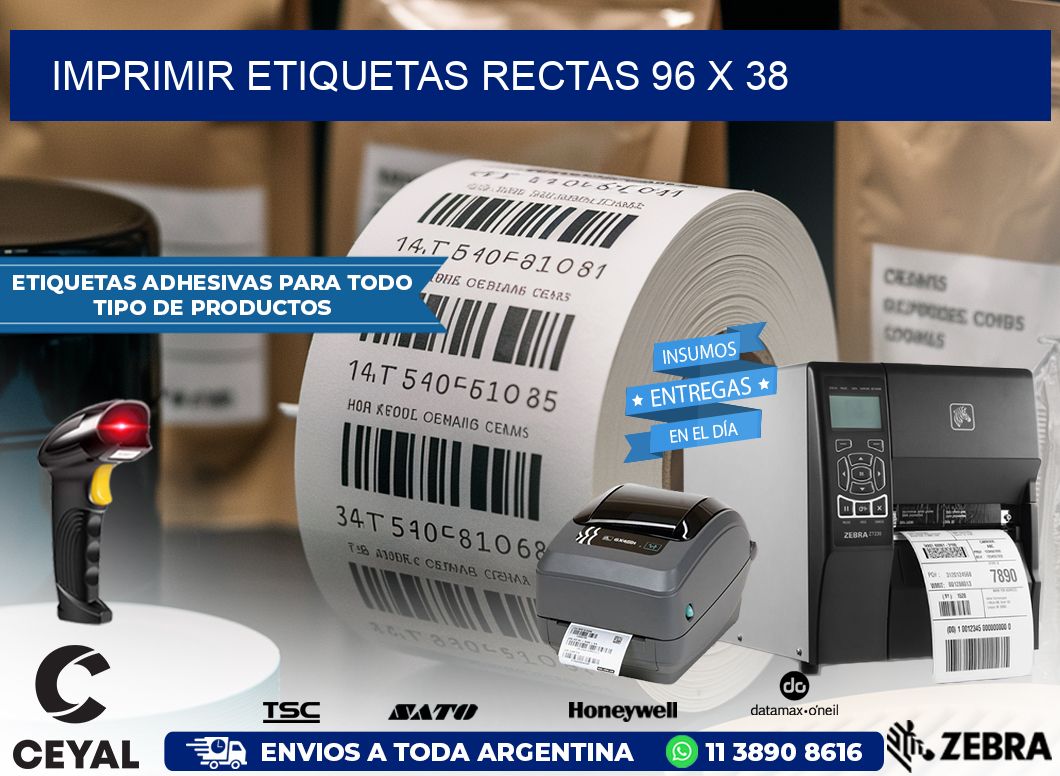 IMPRIMIR ETIQUETAS RECTAS 96 x 38