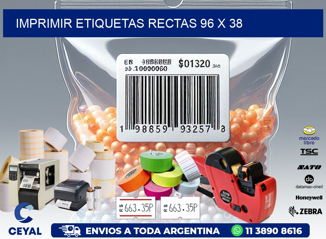 IMPRIMIR ETIQUETAS RECTAS 96 x 38