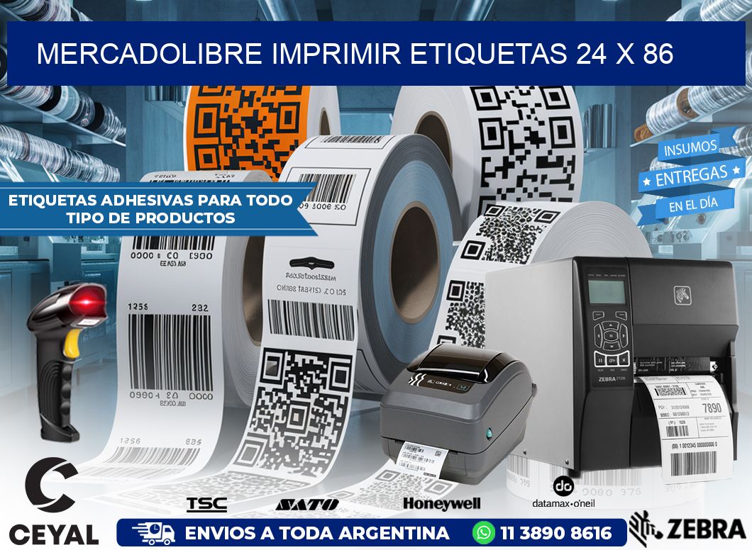 MERCADOLIBRE IMPRIMIR ETIQUETAS 24 x 86