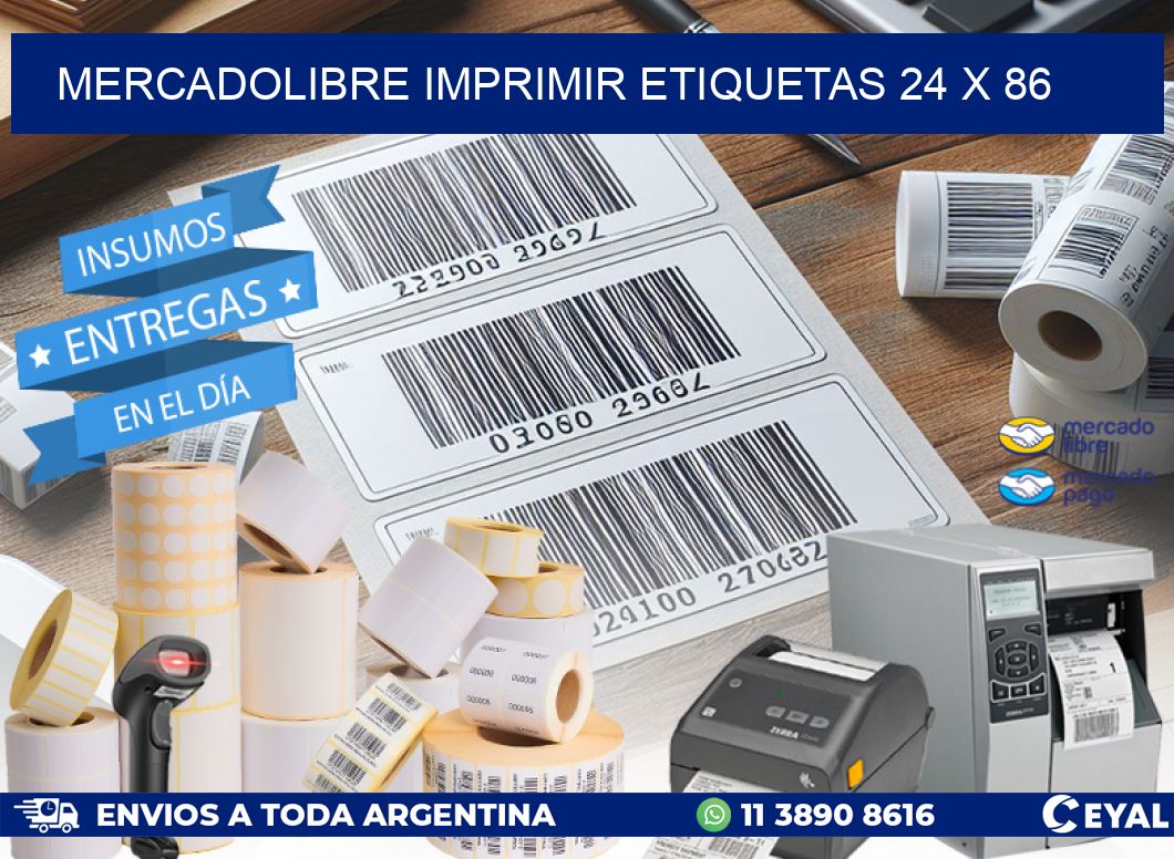 MERCADOLIBRE IMPRIMIR ETIQUETAS 24 x 86