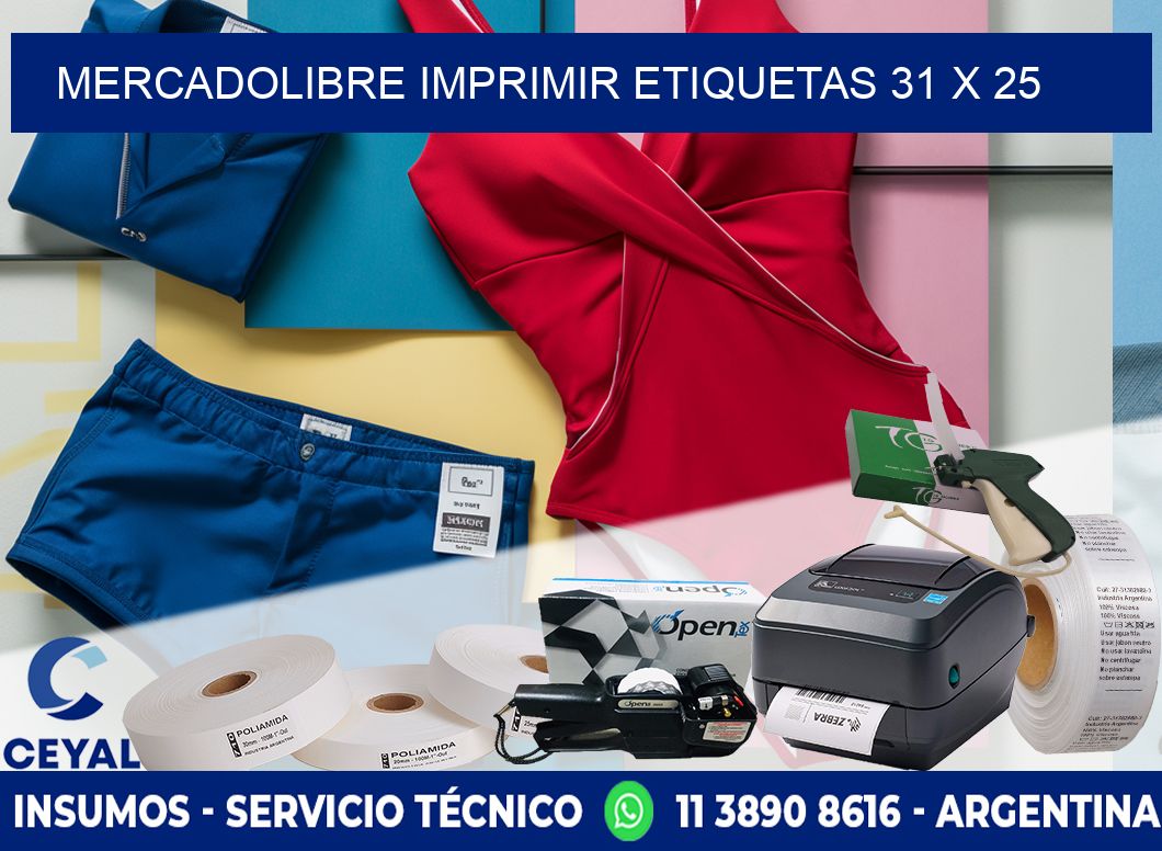 MERCADOLIBRE IMPRIMIR ETIQUETAS 31 x 25