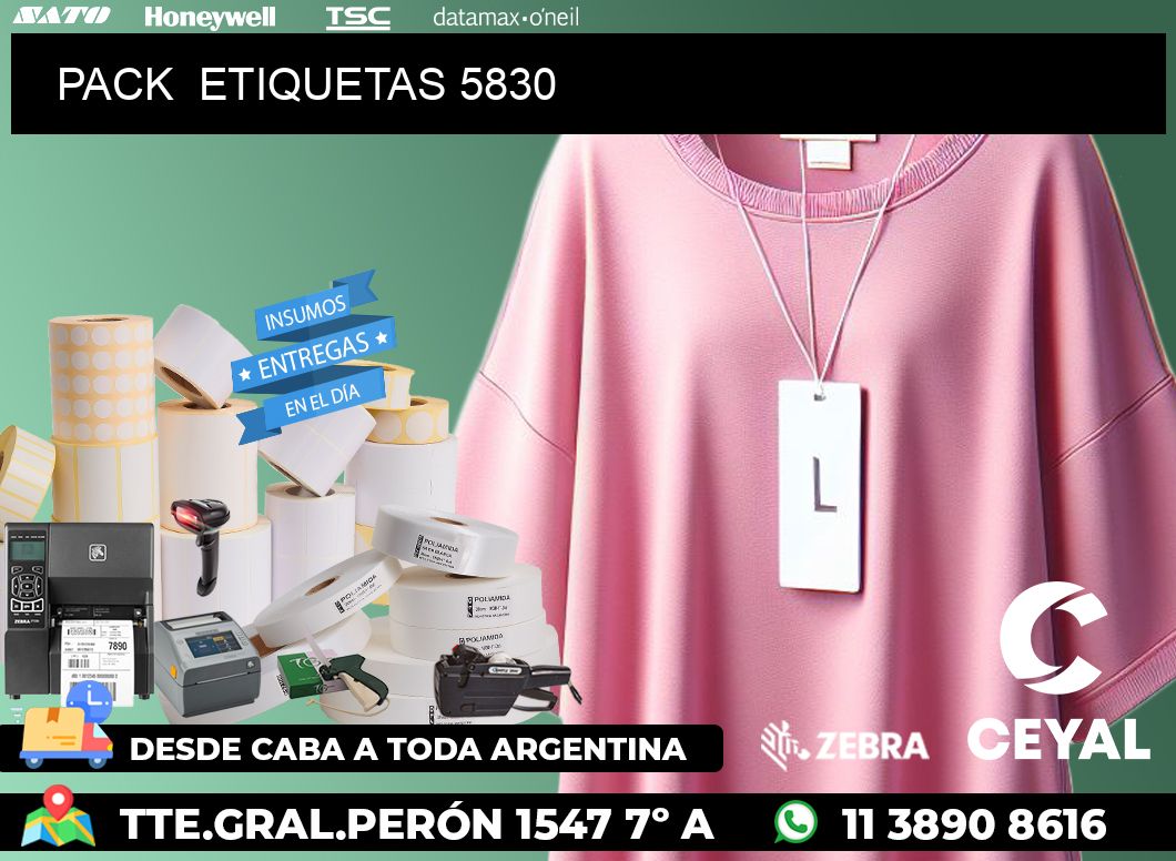 PACK  ETIQUETAS 5830