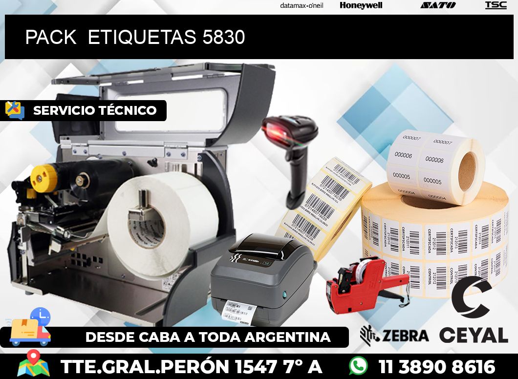 PACK  ETIQUETAS 5830