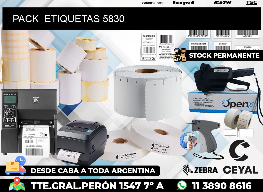 PACK  ETIQUETAS 5830