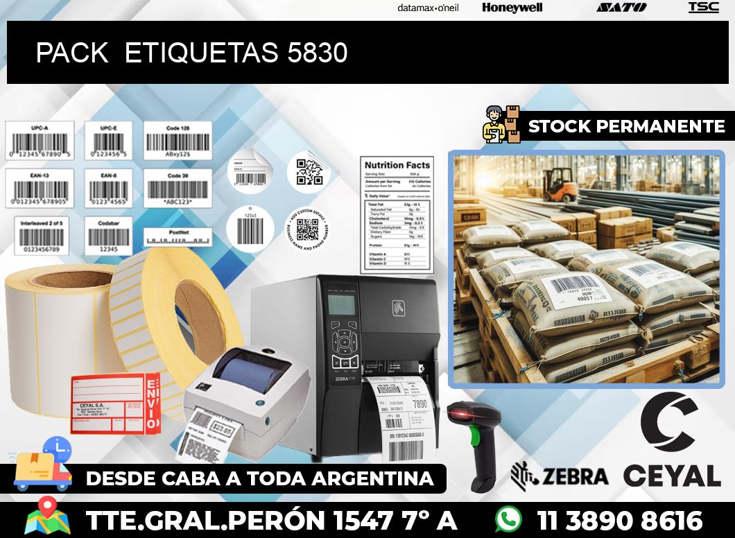 PACK  ETIQUETAS 5830