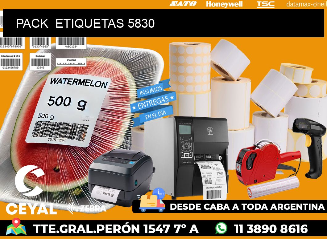 PACK  ETIQUETAS 5830