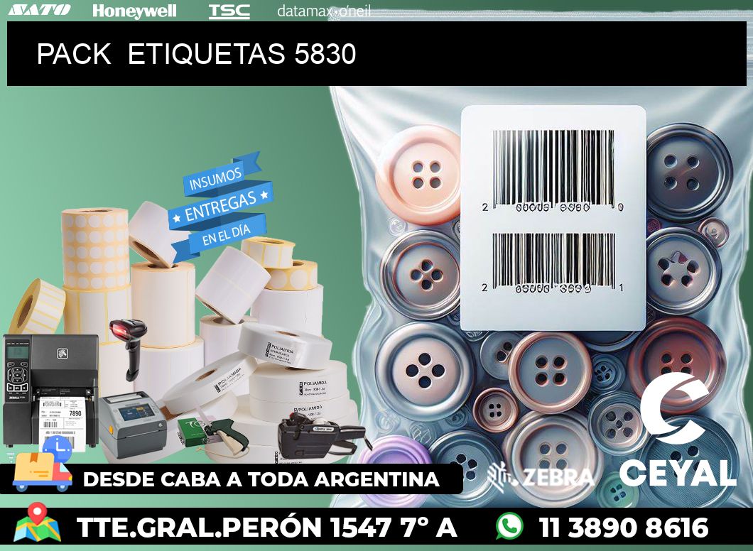 PACK  ETIQUETAS 5830