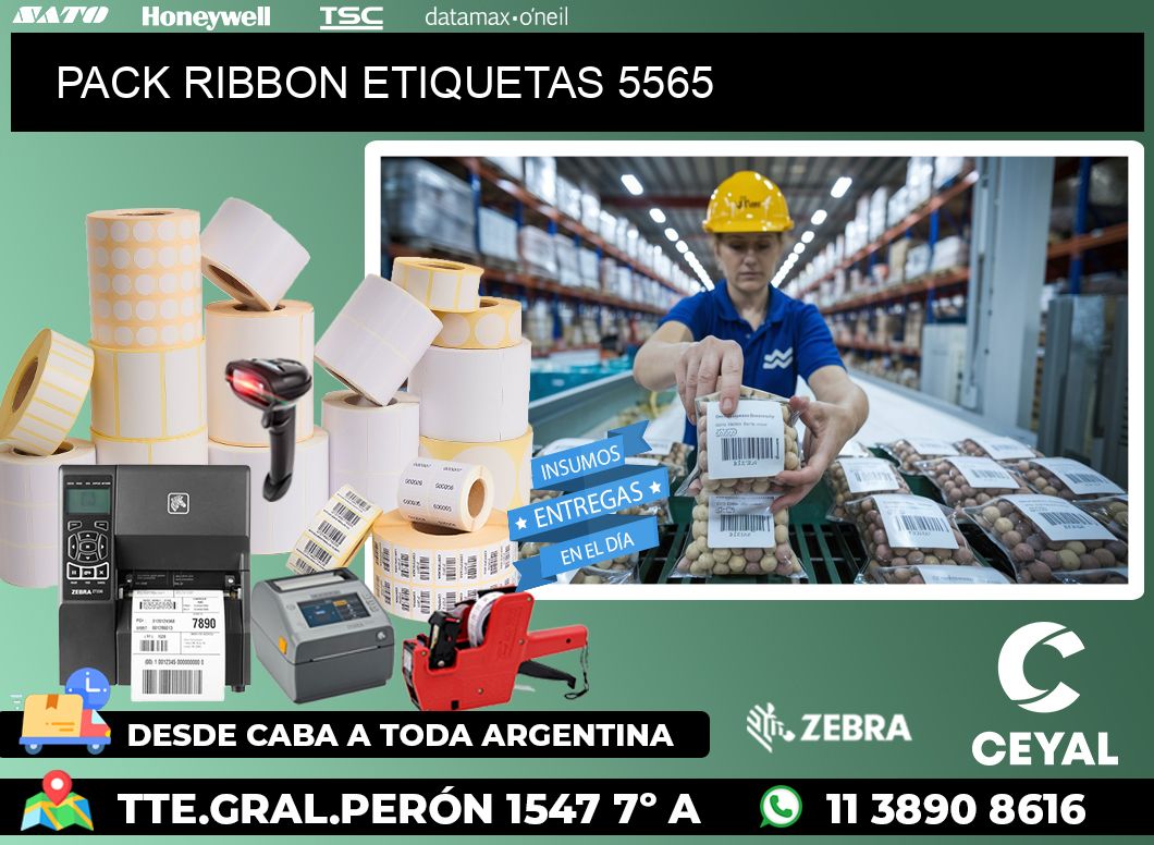 PACK RIBBON ETIQUETAS 5565
