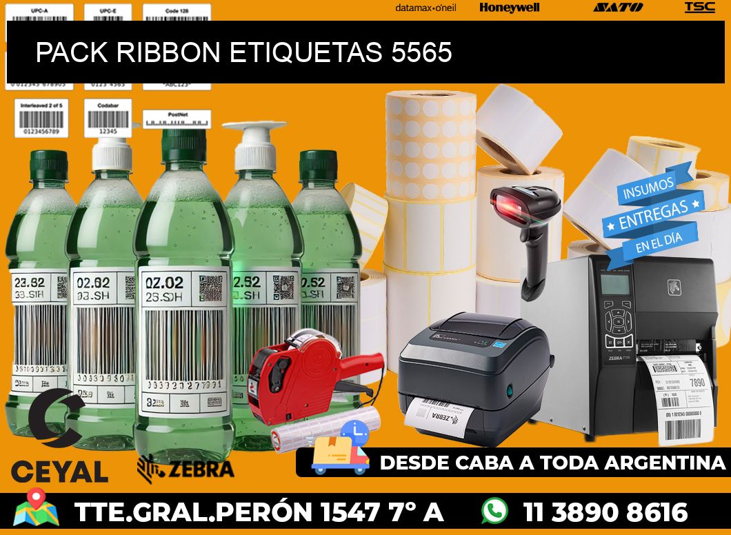 PACK RIBBON ETIQUETAS 5565