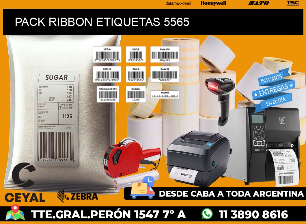 PACK RIBBON ETIQUETAS 5565