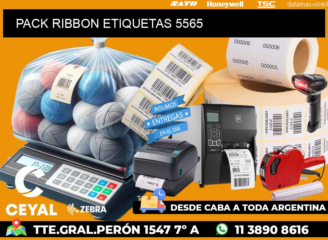 PACK RIBBON ETIQUETAS 5565