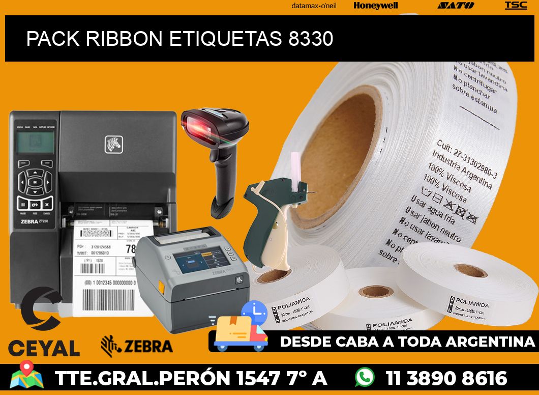 PACK RIBBON ETIQUETAS 8330