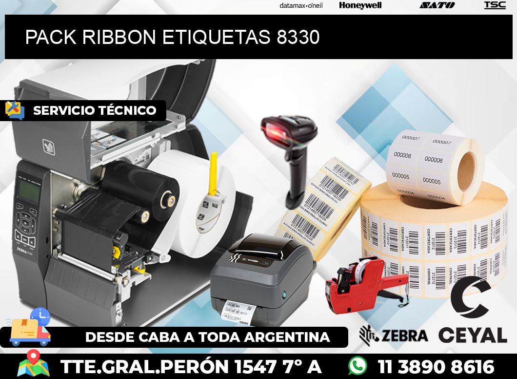 PACK RIBBON ETIQUETAS 8330