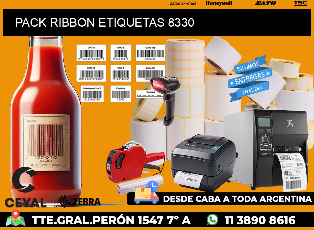 PACK RIBBON ETIQUETAS 8330