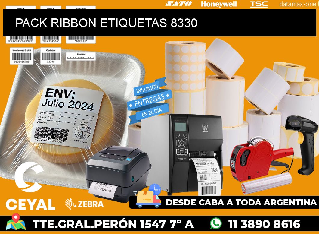 PACK RIBBON ETIQUETAS 8330