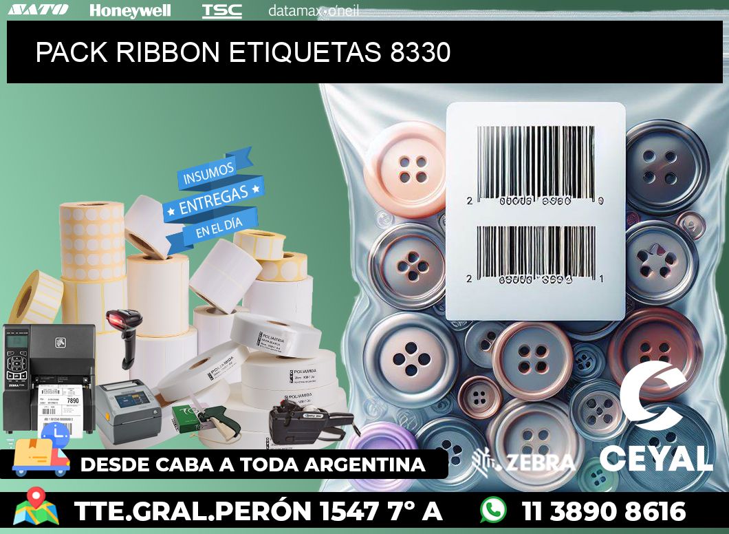 PACK RIBBON ETIQUETAS 8330