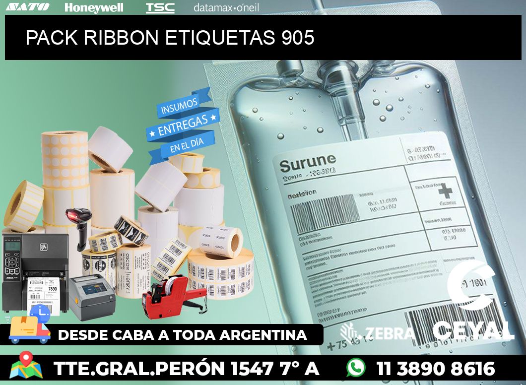 PACK RIBBON ETIQUETAS 905