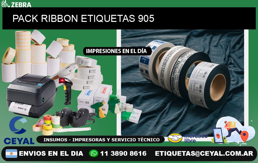 PACK RIBBON ETIQUETAS 905