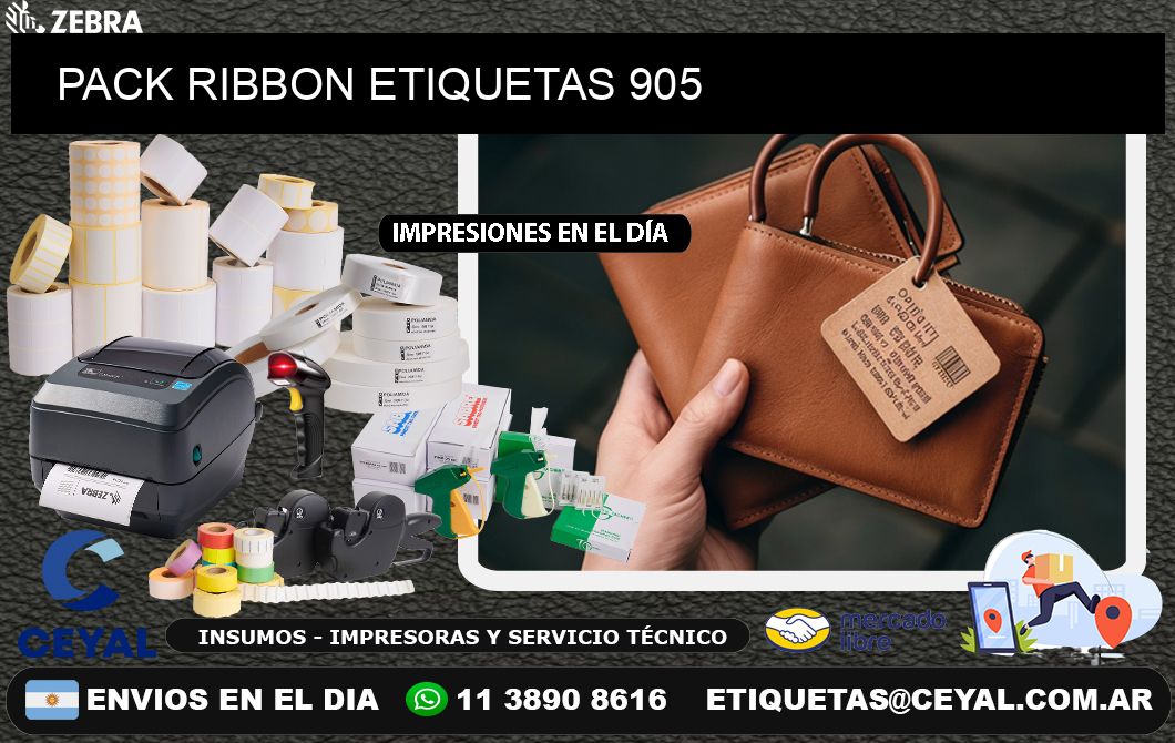 PACK RIBBON ETIQUETAS 905