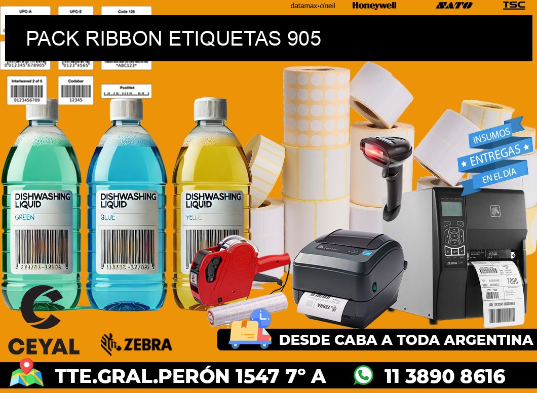 PACK RIBBON ETIQUETAS 905