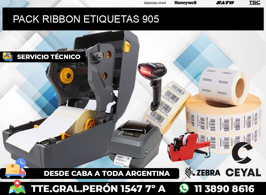 PACK RIBBON ETIQUETAS 905